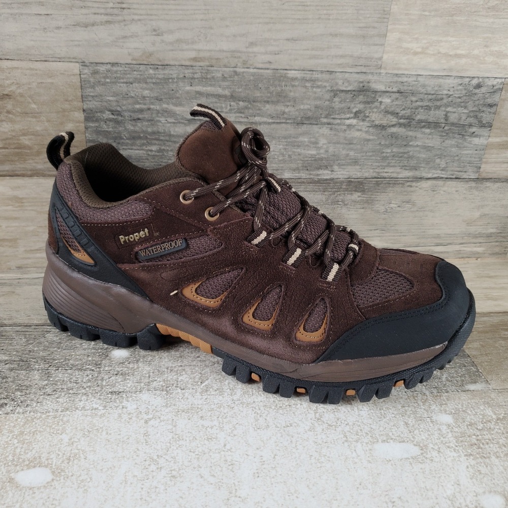 Propet Ridge Walker Mens Hiking Boots Sz 9 E Brown Suede Mesh Waterproof Lace Up